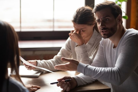 Brother and sister arguing with power of attorney