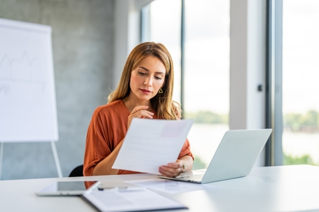 young entrepreneur reading a document
