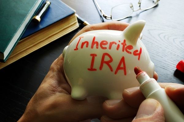 Piggy bank that says "inherited IRA"