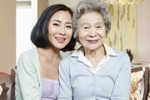 woman and elderly mother